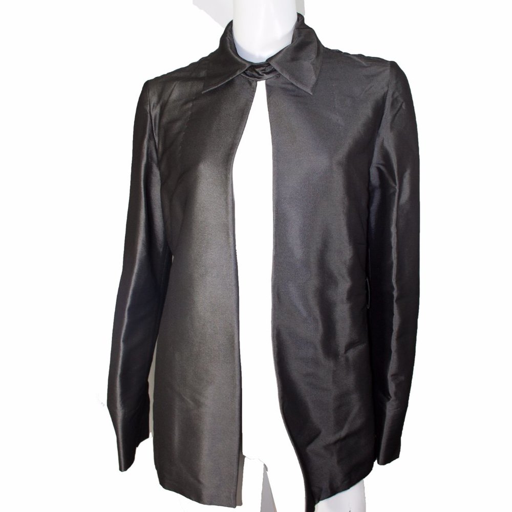 VERSACE STRETCH METALLIC GRAY JACKET COAT M